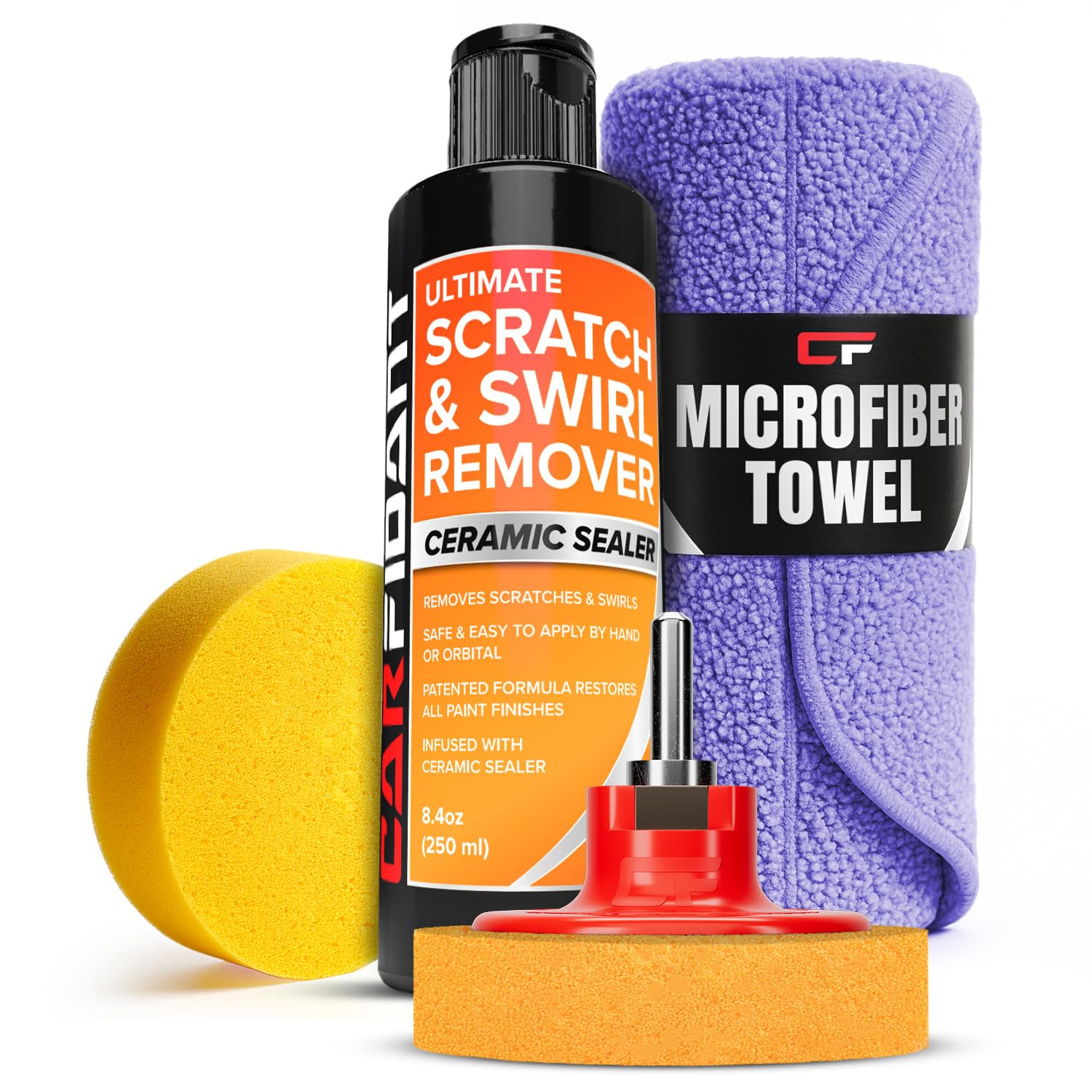 Scratch Repair and Swirl Remover - Car Paint Scratch Remover & Restorer Kit with Buffer Pad - Polishing & Waxing Kits - Compound for Vehicles Paint Repair - 8.4 fl. Oz.