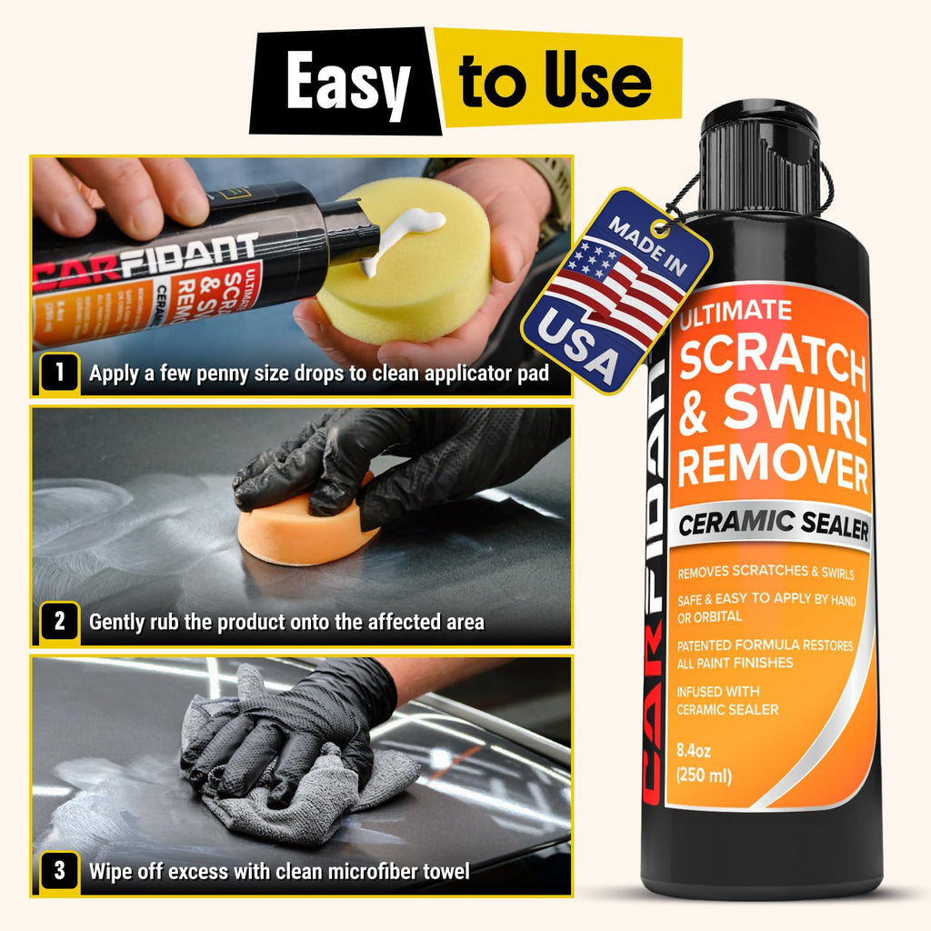 Scratch Repair and Swirl Remover - Car Paint Scratch Remover & Restorer Kit with Buffer Pad - Polishing & Waxing Kits - Compound for Vehicles Paint Repair - 8.4 fl. Oz.