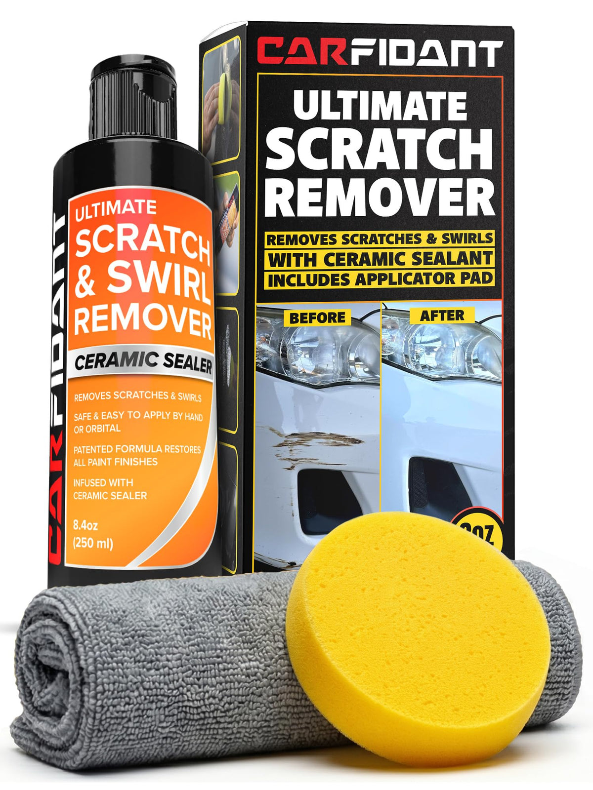 Scratch Repair and Swirl Remover - Car Paint Scratch Remover & Restorer Kit with Buffer Pad - Polishing & Waxing Kits - Compound for Vehicles Paint Repair - 8.4 fl. Oz.